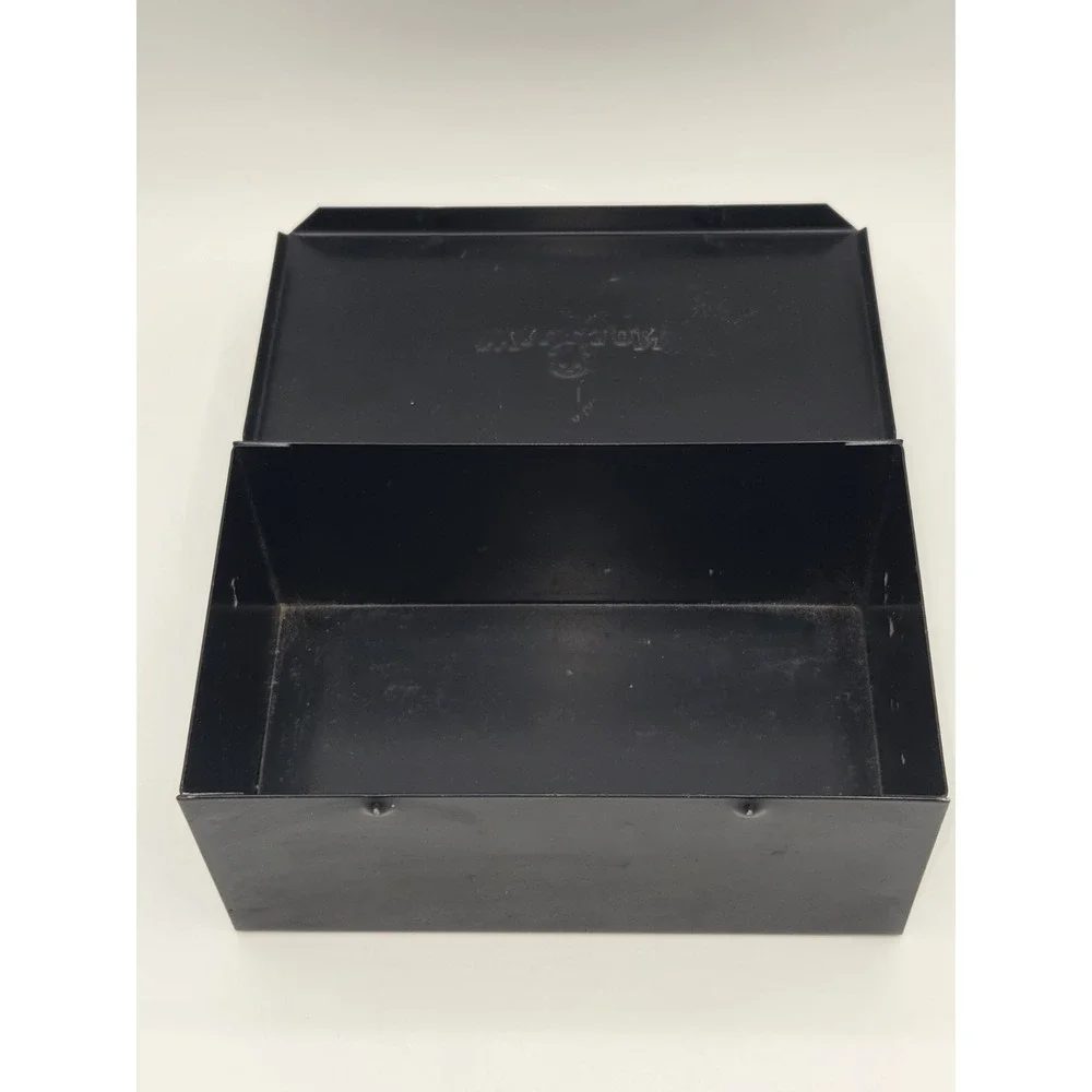 Vintage‎ Wilson England Goggles Case Black Metal Hinged Box Storage